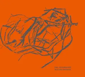 Katalog-Cover in leuchtendem Orange mit grauer Typografie und grauen abstrakten Linien