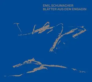 Katalog-Cover in dunkel Blau mit grauer Typografie und grauen Formen